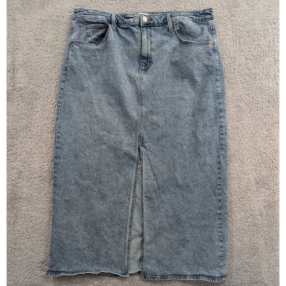 Universal Thread Women's High-Rise Front Slit Denim Maxi Skirt Size 20 - Picture 1 of 11